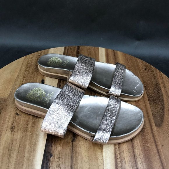Vince Camuto Pink Metallic Slides Slip On Sandals Womens Size 7 B - Picture 1 of 11